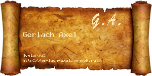 Gerlach Axel névjegykártya